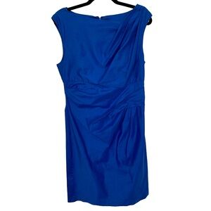 SUZI CHIN for MAGGY BOUTIQUE Cocktail Dress Royal Blue Sleeveless Draped SIZE 12